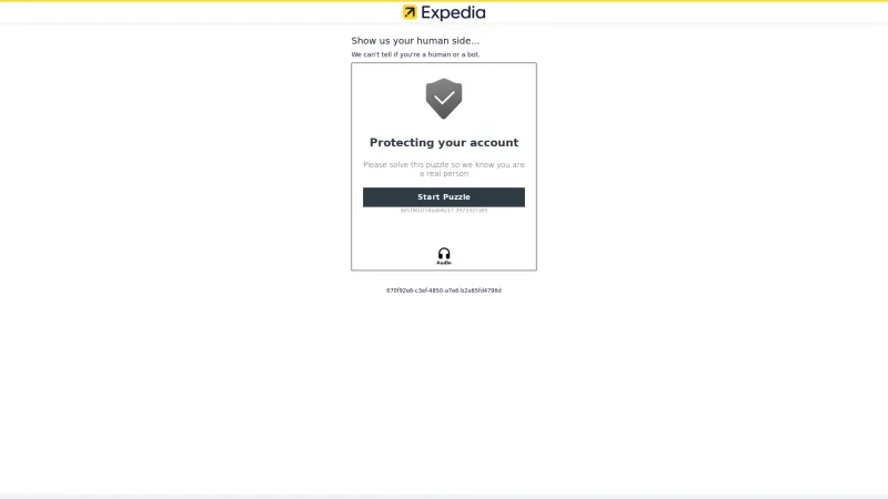 Homepage of Expedia