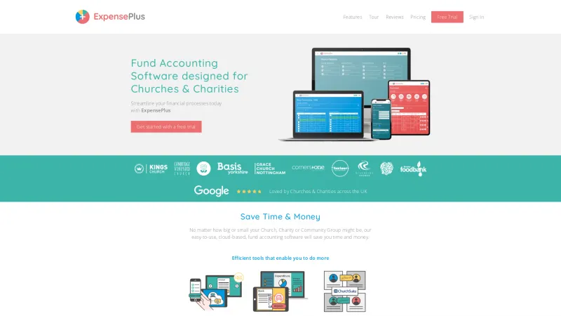 Homepage of ExpensePlus