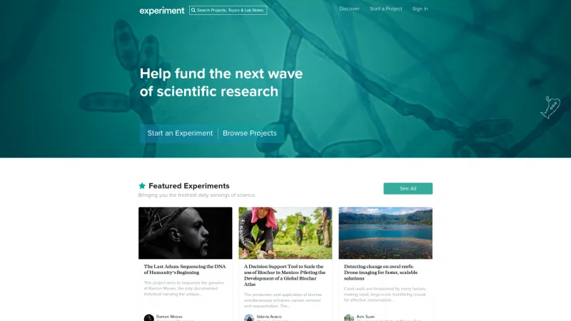 Homepage of Experiment