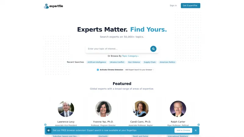 Homepage of ExpertFile