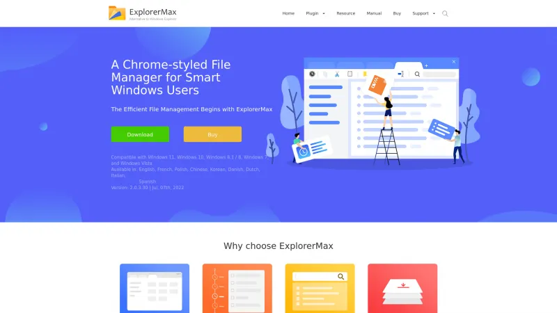 Homepage of ExplorerMax