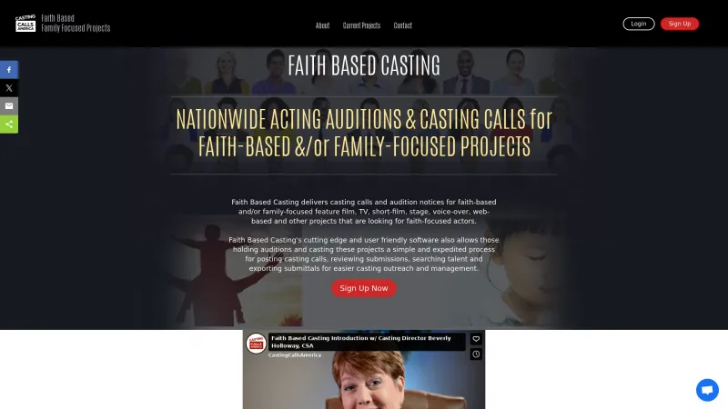 Homepage of Faith Based Casting