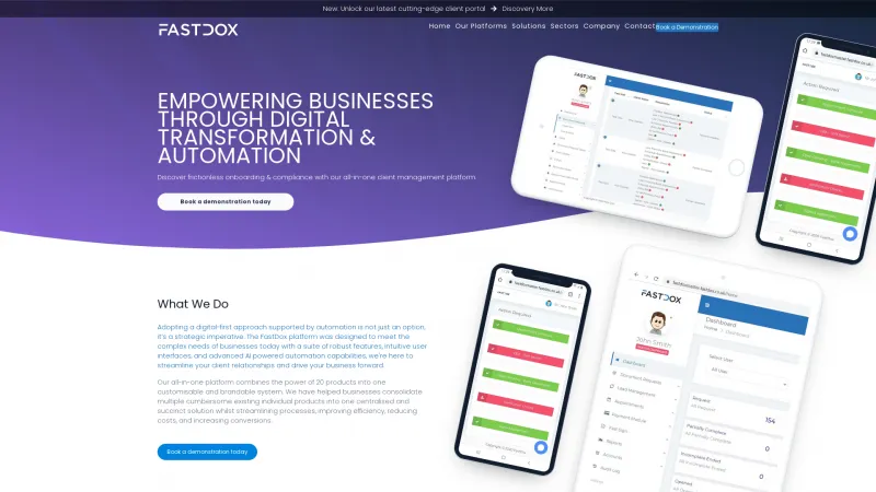 Homepage of FastDox