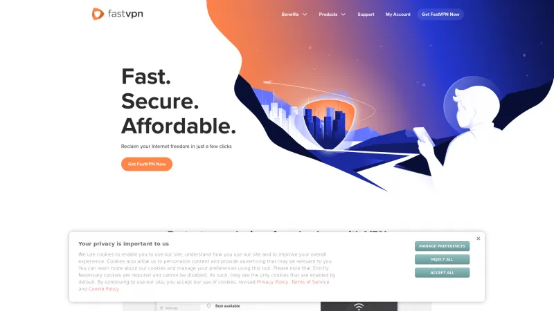 Homepage of FastVPN