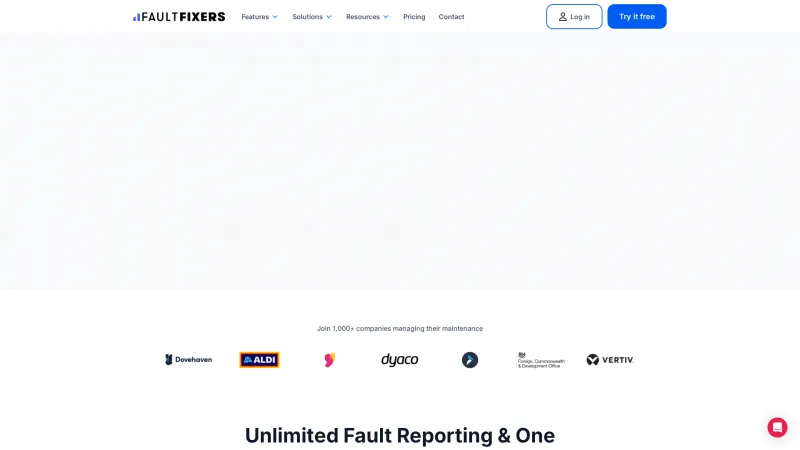 Homepage of FaultFixers