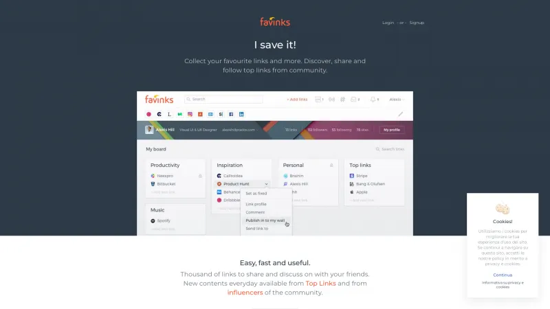 Homepage of Favinks