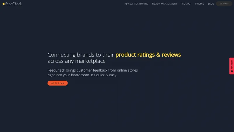 Homepage of FeedCheck