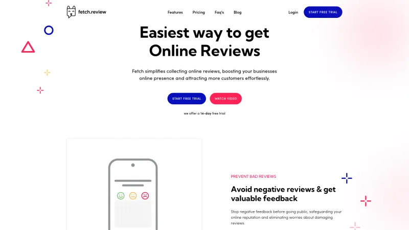 Homepage of Fetch Review