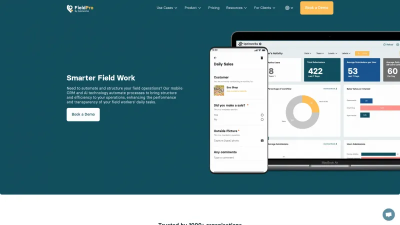 Homepage of FieldPro