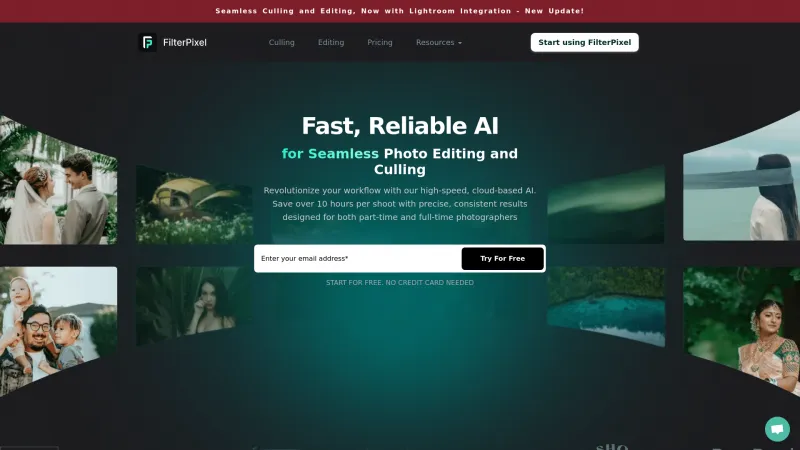 Homepage of FilterPixel