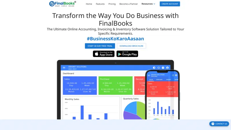 Homepage of FinalBooks