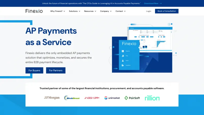 Homepage of Finexio