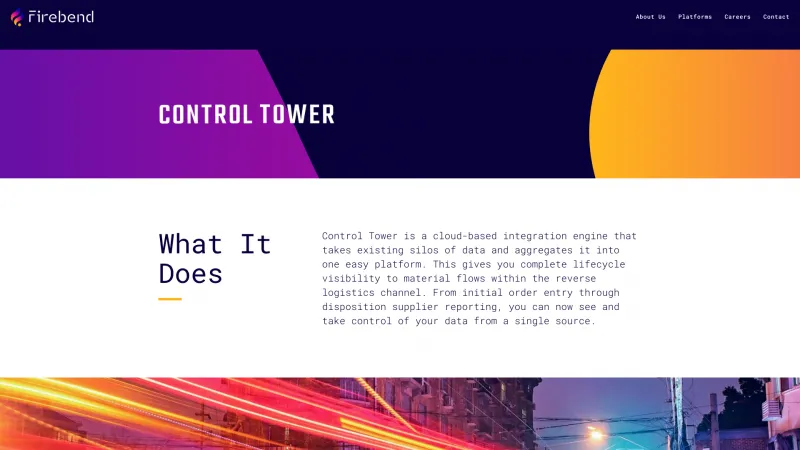 Homepage of Control Tower