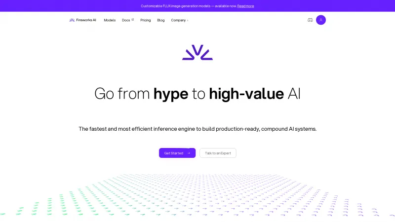Homepage of Fireworks AI