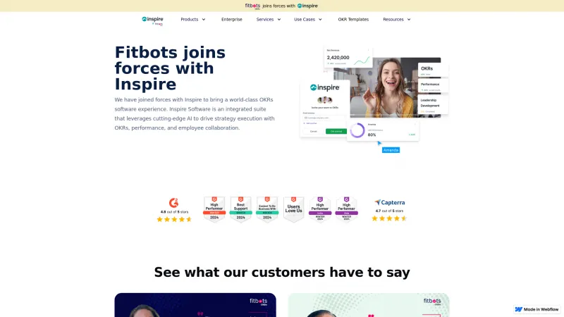 Homepage of Fitbots