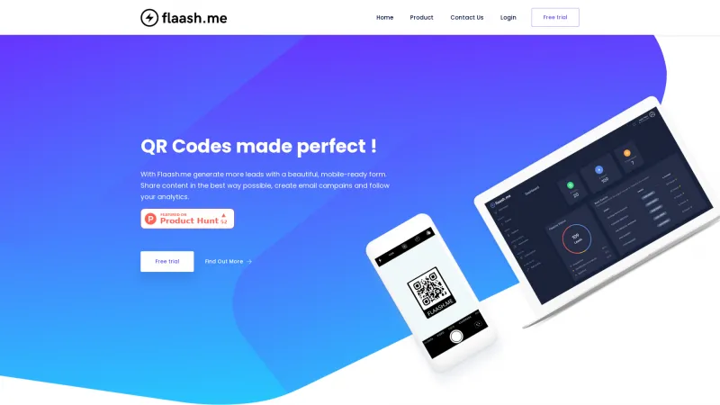 Homepage of Flaash.me