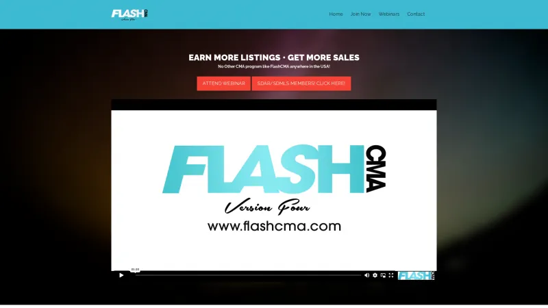 Homepage of FlashCMA