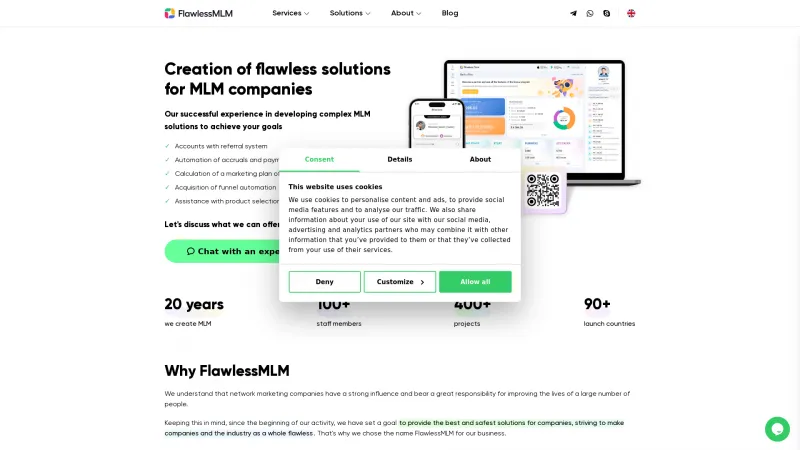 Homepage of FlawlessMLM