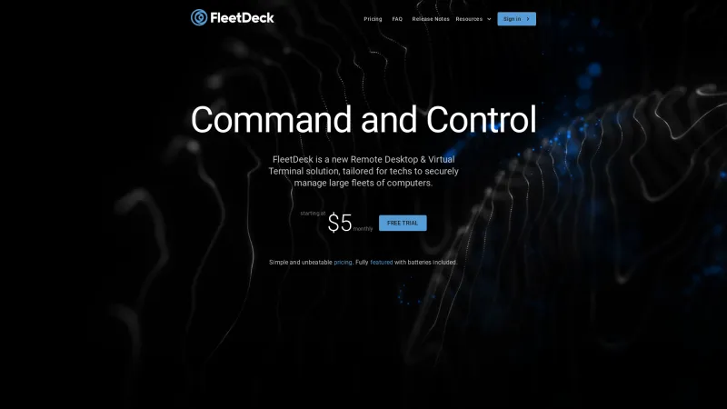 Homepage of FleetDeck