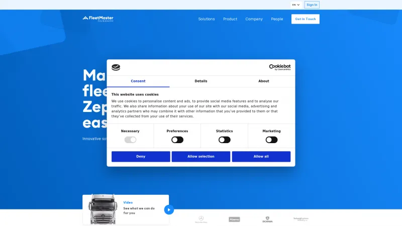 Homepage of FleetMaster