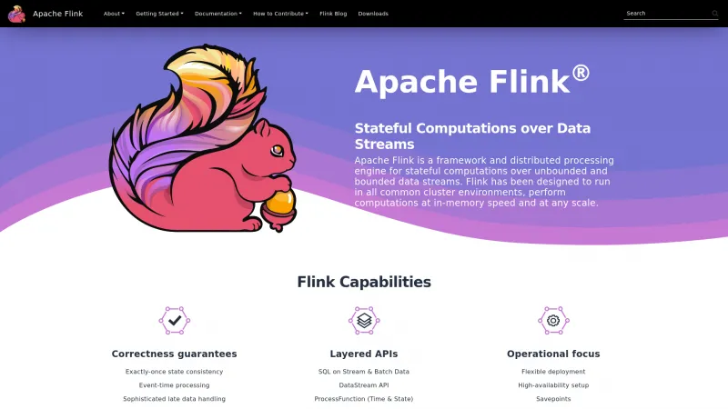 Homepage of Apache Flink