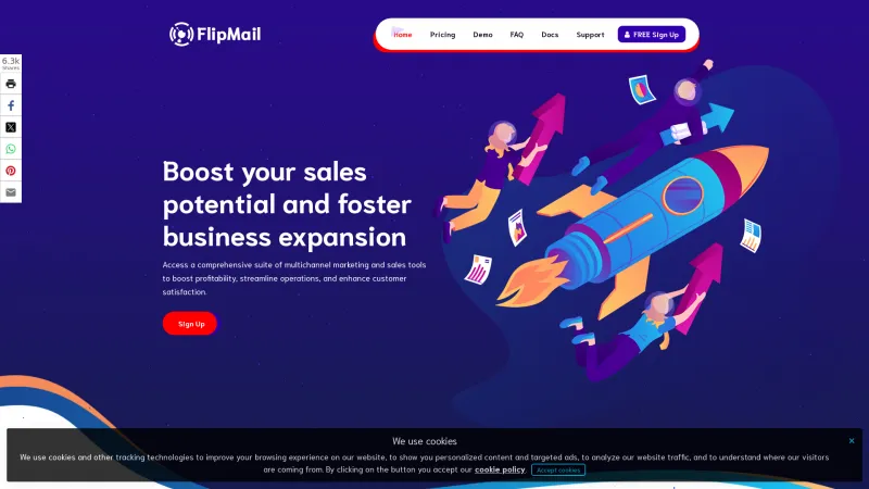 Homepage of FlipMail