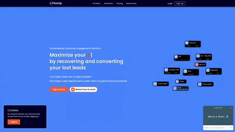 Homepage of FlowUp