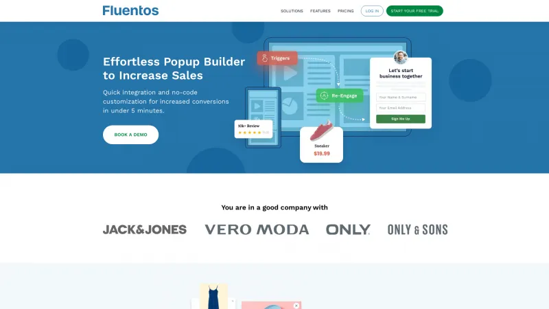 Homepage of Fluentos