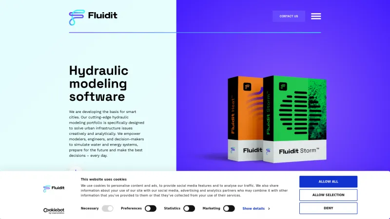 Homepage of Fluidit