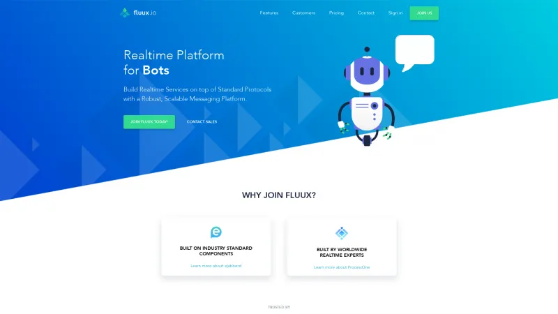 Homepage of Fluux