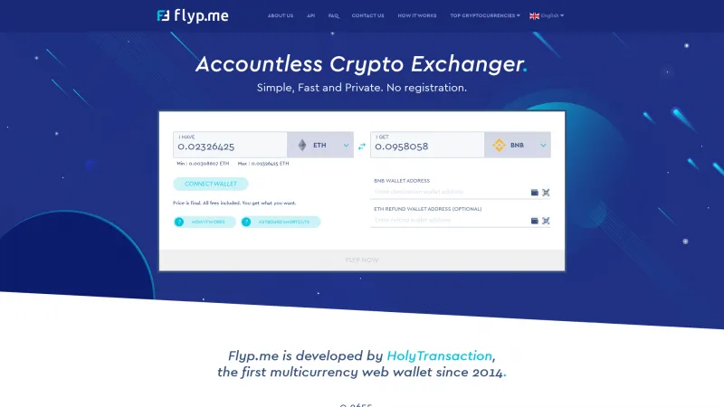 Homepage of Flyp.me