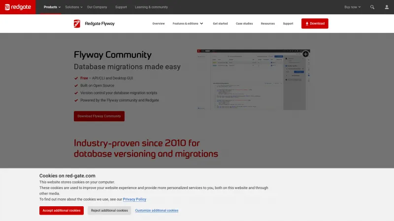 Homepage of Flyway