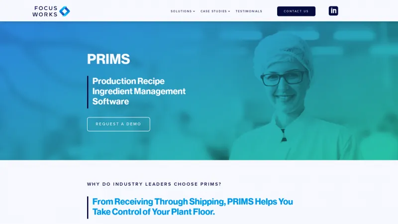 Homepage of PRIMS