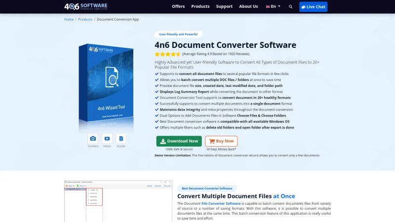 Homepage of 4n6 Document Converter