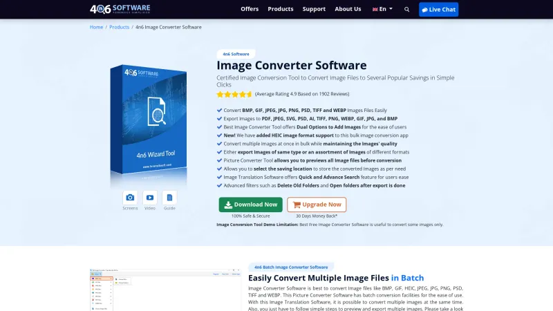 Homepage of 4n6 Image Converter