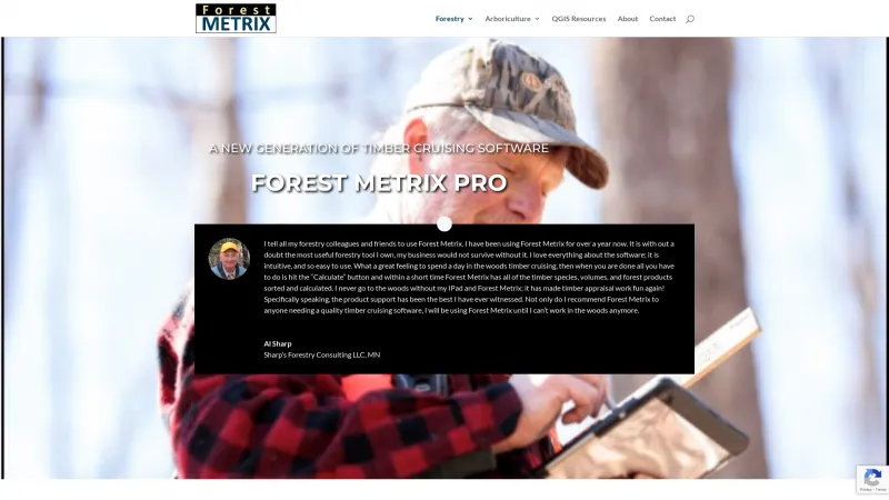 Homepage of Forest Metrix