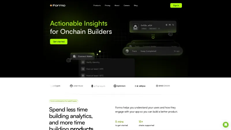 Homepage of Formo