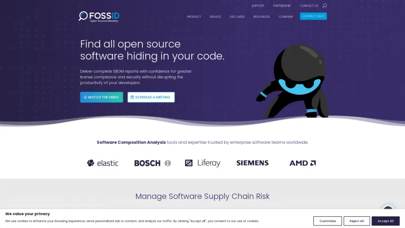 Homepage of FossID