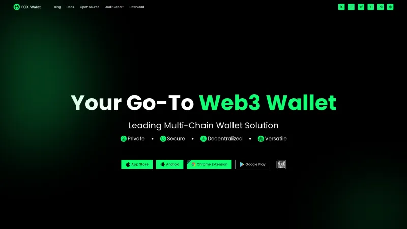 Homepage of FOX Wallet