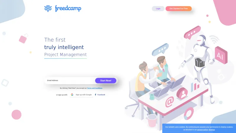 Homepage of Freedcamp