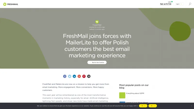 Homepage of FreshMail