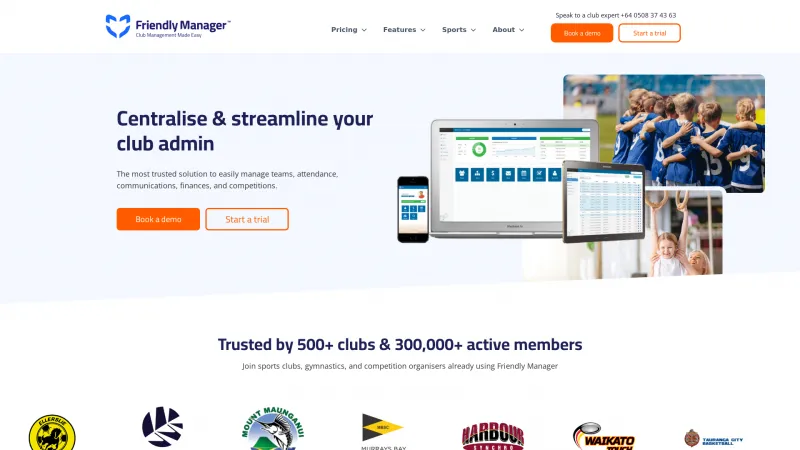 Homepage of Friendly Manager