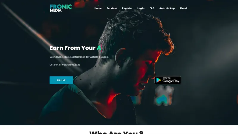 Homepage of Fronic Media