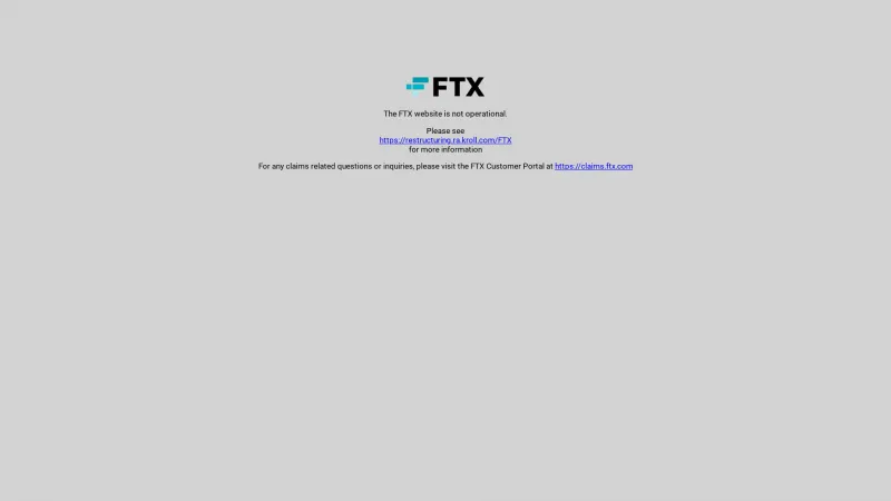 Homepage of FTX