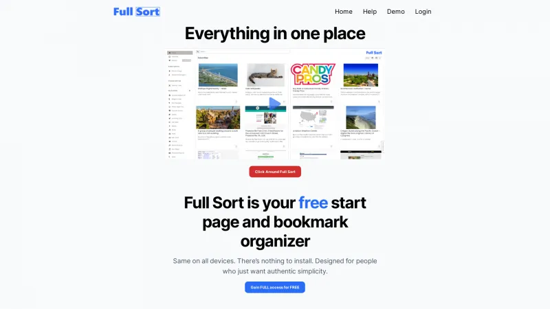 Homepage of Full Sort