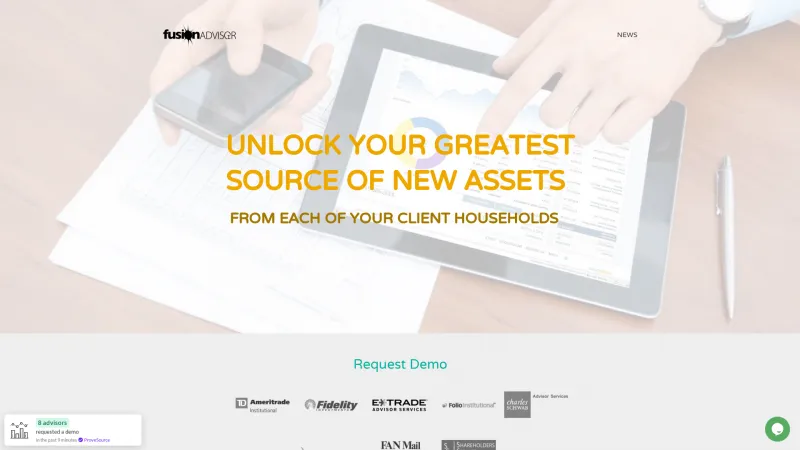 Homepage of Fusion Advisor