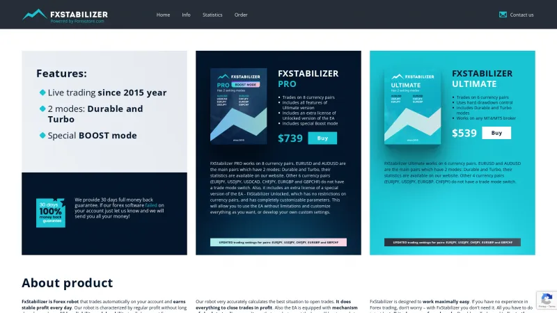 Homepage of FXStabilizer