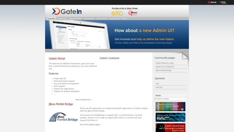 Homepage of GateIn