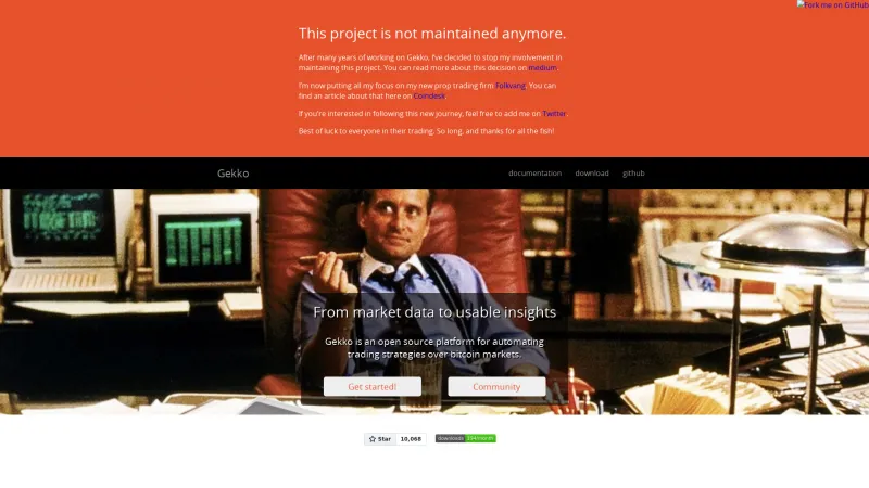 Homepage of Gekko