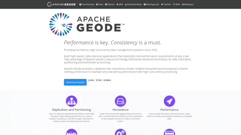 Homepage of Apache Geode